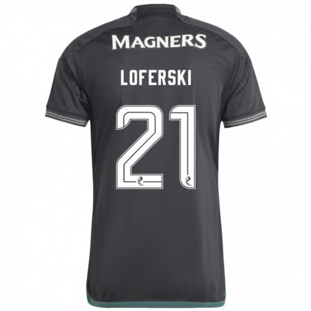 Kandiny Kinder Kit Loferski #21 Schwarz Auswärtstrikot Trikot 2023/24 T-Shirt Österreich