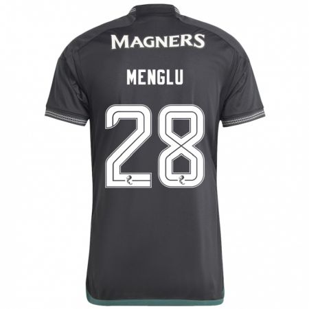 Kandiny Bambino Maglia Shen Menglu #28 Nero Kit Gara Away 2023/24 Maglietta