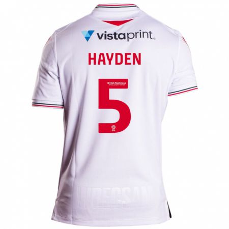 Kandiny Kinderen Aaron Hayden #5 Wit Uitshirt Uittenue 2023/24 T-Shirt België