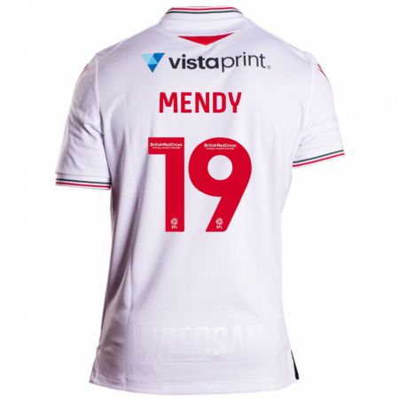 Kandiny Bambino Maglia Jacob Mendy #19 Bianco Kit Gara Away 2023/24 Maglietta