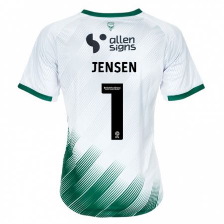 Kandiny Bambino Maglia Lukas Jensen #1 Bianco Kit Gara Away 2023/24 Maglietta