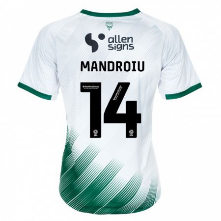 Kandiny Bambino Maglia Daniel Mandroiu #14 Bianco Kit Gara Away 2023/24 Maglietta