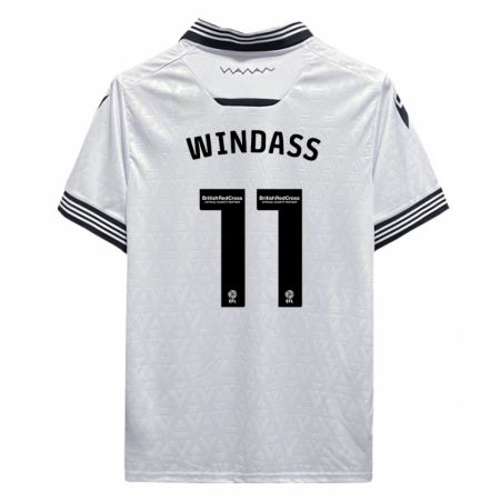 Kandiny Dzieci Josh Windass #11 Biały Wyjazdowa Koszulka 2023/24 Koszulki Klubowe