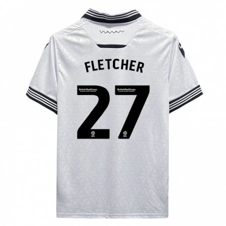 Kandiny Bambino Maglia Ashley Fletcher #27 Bianco Kit Gara Away 2023/24 Maglietta