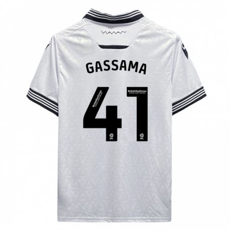 Kandiny Bambino Maglia Djeidi Gassama #41 Bianco Kit Gara Away 2023/24 Maglietta