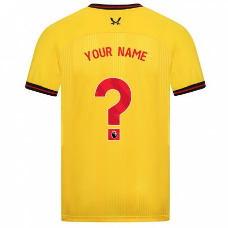 Kandiny Bambino Maglia Il Tuo Nome #0 Giallo Kit Gara Away 2023/24 Maglietta