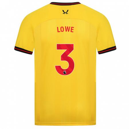 Kandiny Bambino Maglia Max Lowe #3 Giallo Kit Gara Away 2023/24 Maglietta