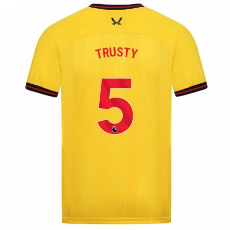 Kandiny Bambino Maglia Auston Trusty #5 Giallo Kit Gara Away 2023/24 Maglietta