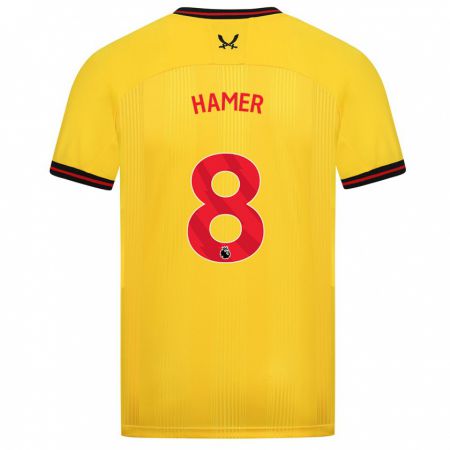 Kandiny Bambino Maglia Gustavo Hamer #8 Giallo Kit Gara Away 2023/24 Maglietta