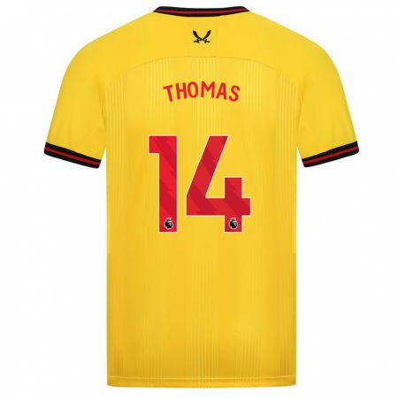 Kandiny Bambino Maglia Luke Thomas #14 Giallo Kit Gara Away 2023/24 Maglietta