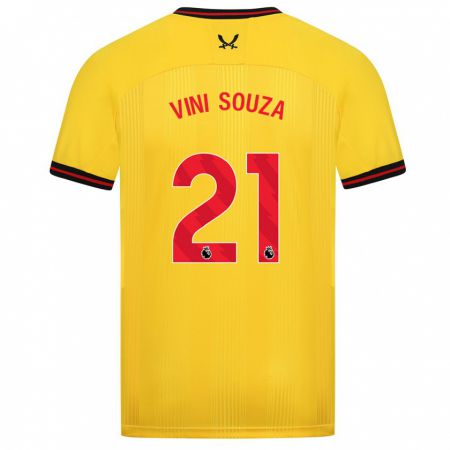 Kandiny Bambino Maglia Vini Souza #21 Giallo Kit Gara Away 2023/24 Maglietta