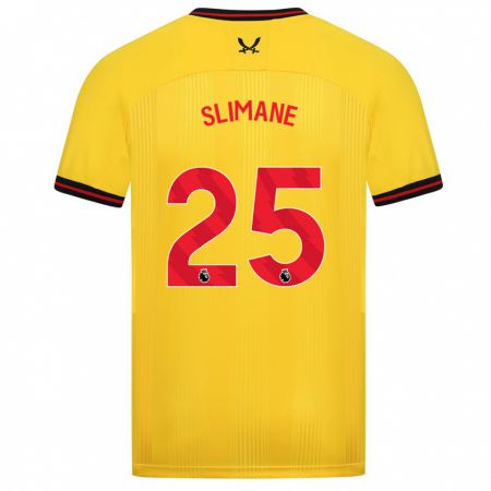 Kandiny Bambino Maglia Anis Slimane #25 Giallo Kit Gara Away 2023/24 Maglietta