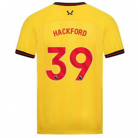 Kandiny Bambino Maglia Antwoine Hackford #39 Giallo Kit Gara Away 2023/24 Maglietta