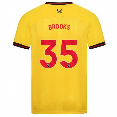 Kandiny Kinderen Andre Brooks #35 Geel Uitshirt Uittenue 2023/24 T-Shirt België