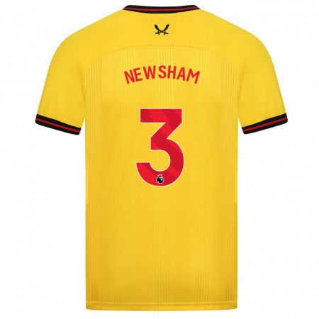 Kandiny Bambino Maglia Charlotte Newsham #3 Giallo Kit Gara Away 2023/24 Maglietta