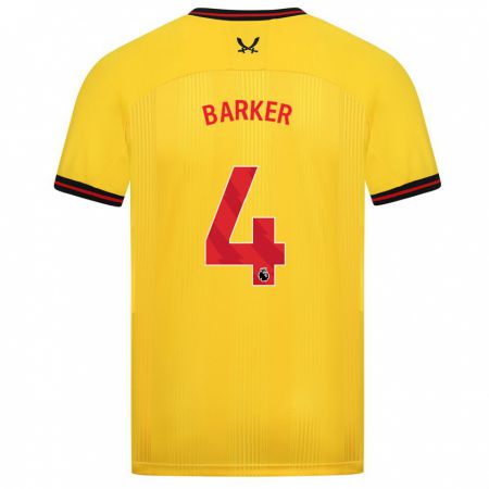 Kandiny Bambino Maglia Sophie Barker #4 Giallo Kit Gara Away 2023/24 Maglietta