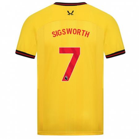 Kandiny Bambino Maglia Jess Sigsworth #7 Giallo Kit Gara Away 2023/24 Maglietta