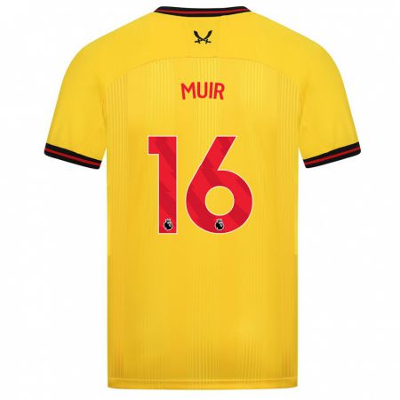 Kandiny Bambino Maglia Chene Muir #16 Giallo Kit Gara Away 2023/24 Maglietta