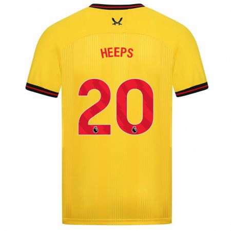 Kandiny Bambino Maglia Eleanor Heeps #20 Giallo Kit Gara Away 2023/24 Maglietta