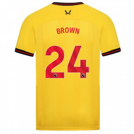 Kandiny Bambino Maglia Rachel Brown #24 Giallo Kit Gara Away 2023/24 Maglietta