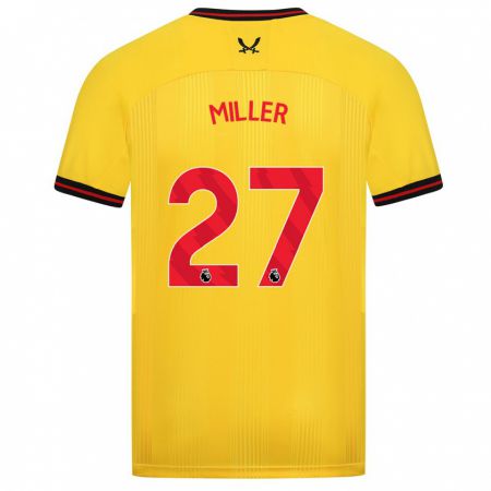 Kandiny Kinder Lara Miller #27 Gelb Auswärtstrikot Trikot 2023/24 T-Shirt Österreich