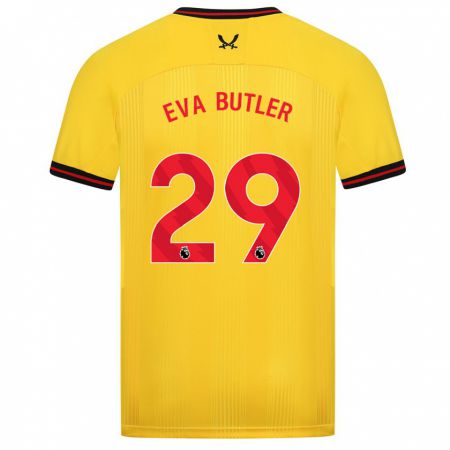 Kandiny Bambino Maglia Eva Butler #29 Giallo Kit Gara Away 2023/24 Maglietta