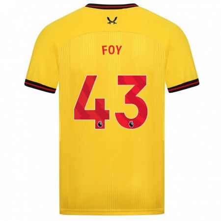 Kandiny Bambino Maglia Gus Foy #43 Giallo Kit Gara Away 2023/24 Maglietta