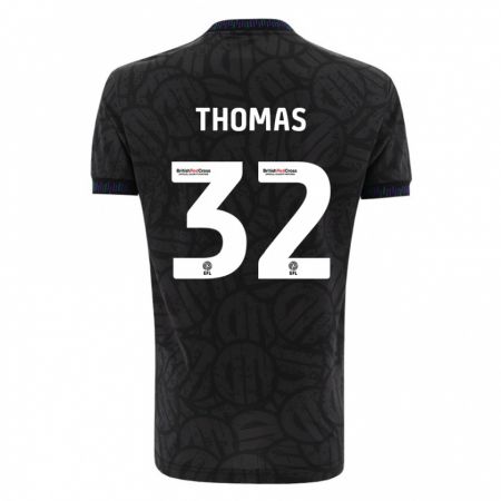 Kandiny Kinder Lewis Thomas #32 Schwarz Auswärtstrikot Trikot 2023/24 T-Shirt Österreich