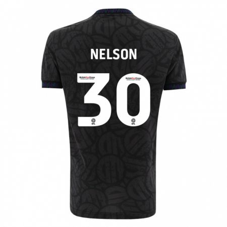 Kandiny Kinder Raekwon Nelson #30 Schwarz Auswärtstrikot Trikot 2023/24 T-Shirt Österreich