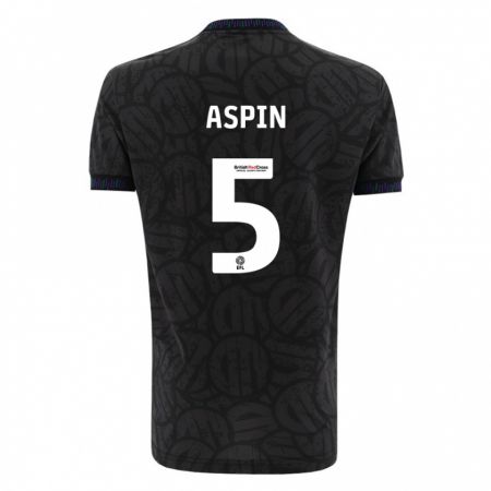 Kandiny Bambino Maglia Brooke Aspin #5 Nero Kit Gara Away 2023/24 Maglietta