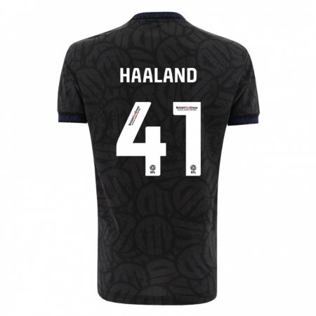 Kandiny Kinder Benedicte Haaland #41 Schwarz Auswärtstrikot Trikot 2023/24 T-Shirt Österreich