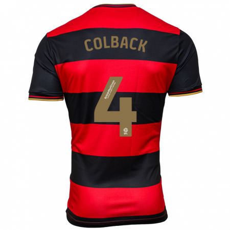 Kandiny Kinder Jack Colback #4 Schwarz Rot Auswärtstrikot Trikot 2023/24 T-Shirt Österreich