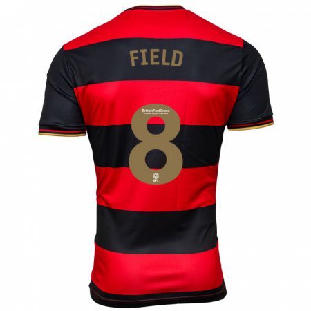 Kandiny Bambino Maglia Sam Field #8 Nero Rosso Kit Gara Away 2023/24 Maglietta