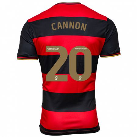 Kandiny Bambino Maglia Reggie Cannon #20 Nero Rosso Kit Gara Away 2023/24 Maglietta