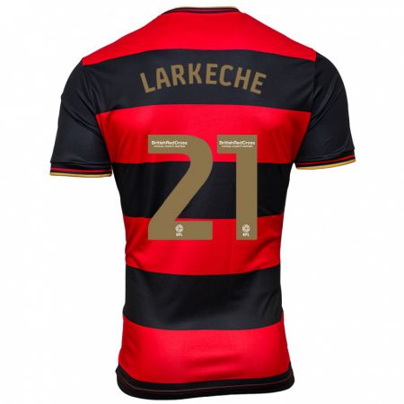 Kandiny Bambino Maglia Ziyad Larkeche #21 Nero Rosso Kit Gara Away 2023/24 Maglietta