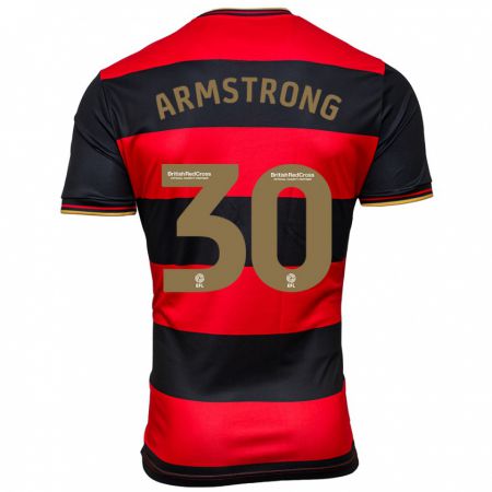 Kandiny Bambino Maglia Sinclair Armstrong #30 Nero Rosso Kit Gara Away 2023/24 Maglietta