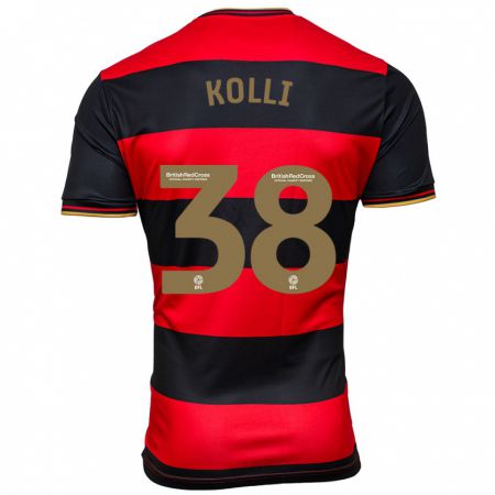 Kandiny Bambino Maglia Rayan Kolli #38 Nero Rosso Kit Gara Away 2023/24 Maglietta