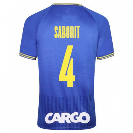 Kandiny Bambino Maglia Enric Saborit #4 Blu Kit Gara Away 2023/24 Maglietta