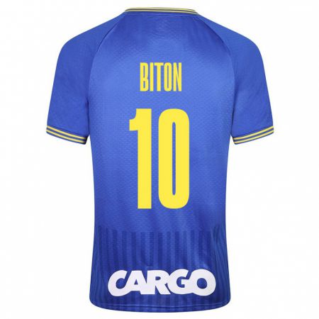 Kandiny Bambino Maglia Dan Biton #10 Blu Kit Gara Away 2023/24 Maglietta