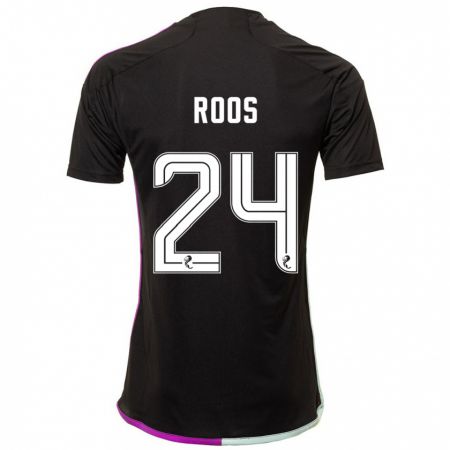 Kandiny Bambino Maglia Kelle Roos #24 Nero Kit Gara Away 2023/24 Maglietta