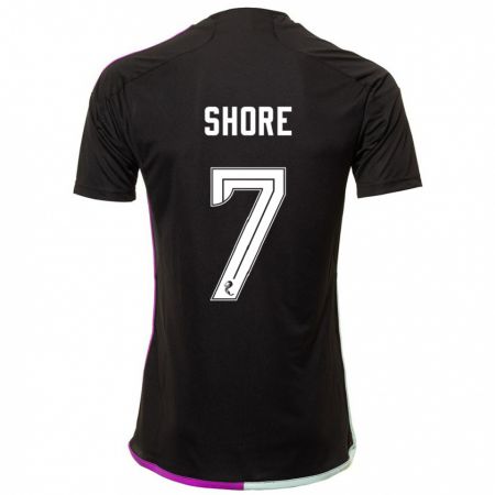 Kandiny Bambino Maglia Eilidh Shore #7 Nero Kit Gara Away 2023/24 Maglietta