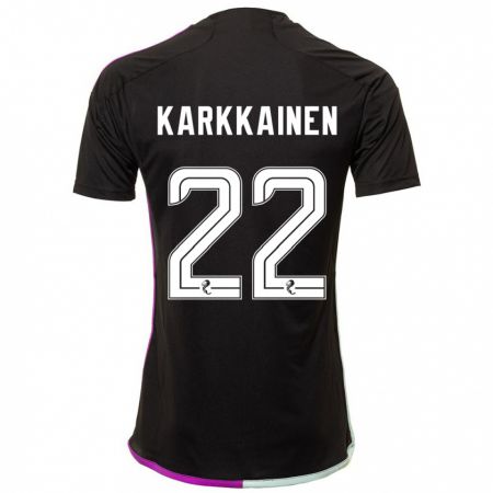 Kandiny Kinder Elena Kärkkäinen #22 Schwarz Auswärtstrikot Trikot 2023/24 T-Shirt Österreich