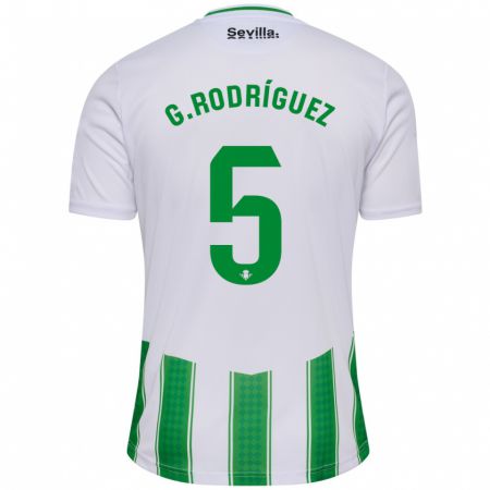 Kandiny Uomo Maglia Guido Rodríguez #5 Bianco Kit Gara Home 2023/24 Maglietta