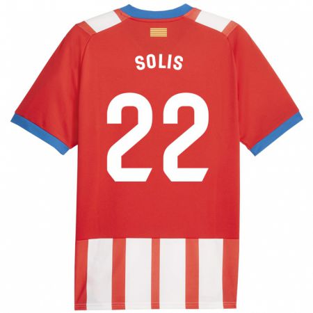 Kandiny Hombre Camiseta Jhon Solís #22 Rojo Blanco 1ª Equipación 2023/24 La Camisa