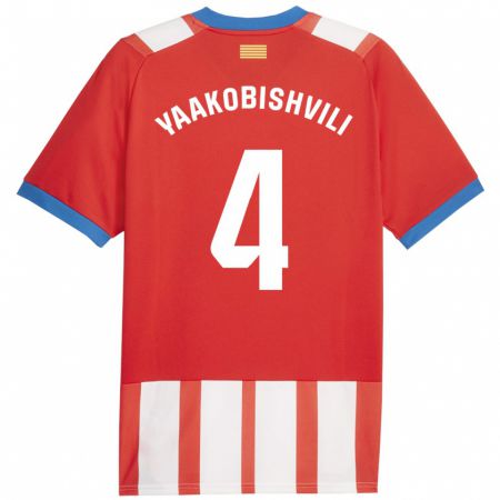 Kandiny Hombre Camiseta Antal Yaakobishvili #4 Rojo Blanco 1ª Equipación 2023/24 La Camisa