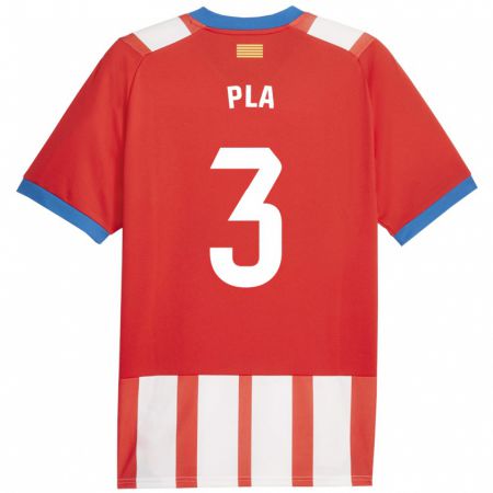 Kandiny Hombre Camiseta Marta Pla #3 Rojo Blanco 1ª Equipación 2023/24 La Camisa