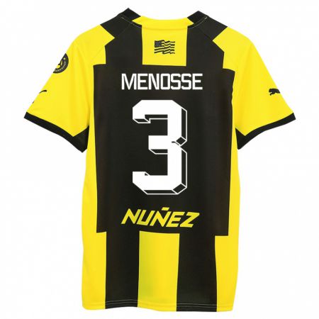 Kandiny Uomo Maglia Hernán Menosse #3 Giallo Nero Kit Gara Home 2023/24 Maglietta