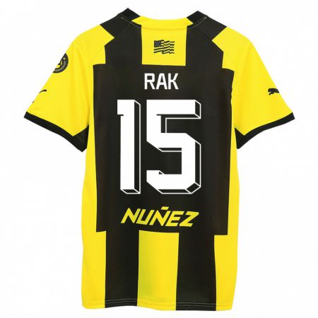 Kandiny Hombre Camiseta Yonatthan Rak #15 Amarillo Negro 1ª Equipación 2023/24 La Camisa