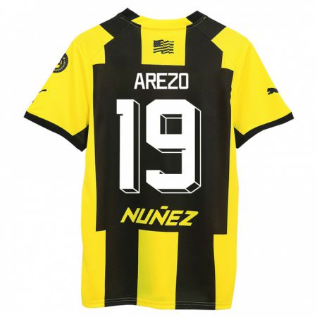 Kandiny Hombre Camiseta Matías Arezo #19 Amarillo Negro 1ª Equipación 2023/24 La Camisa