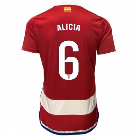 Kandiny Uomo Maglia Alicia #6 Rosso Kit Gara Home 2023/24 Maglietta